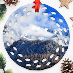 Mountains Alpine Nature Dolomites Round Filigree Ornament (two Sides) by Simbadda