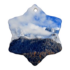 Mountains Alpine Nature Dolomites Snowflake Ornament (two Sides) by Simbadda