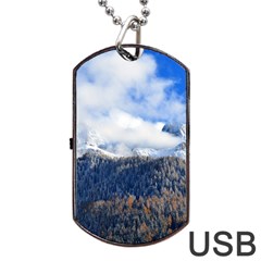 Mountains Alpine Nature Dolomites Dog Tag Usb Flash (one Side) by Simbadda