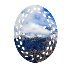 Mountains Alpine Nature Dolomites Ornament (oval Filigree) by Simbadda