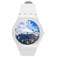 Mountains Alpine Nature Dolomites Round Plastic Sport Watch (m) by Simbadda