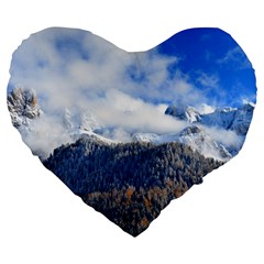 Mountains Alpine Nature Dolomites Large 19  Premium Heart Shape Cushions by Simbadda