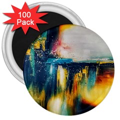 Art Painting Abstract Yangon 3  Magnets (100 Pack) by Simbadda