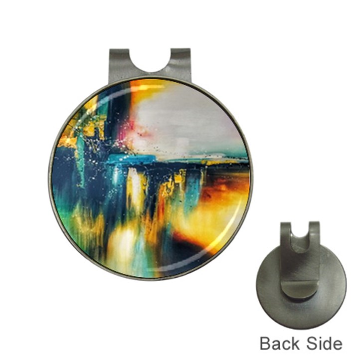 Art Painting Abstract Yangon Hat Clips with Golf Markers