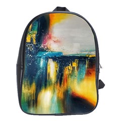 Art Painting Abstract Yangon School Bag (large) by Simbadda