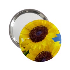 Sunflower Floral Yellow Blue Sky Flowers Photography 2 25  Handbag Mirrors by yoursparklingshop