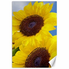 Sunflower Floral Yellow Blue Sky Flowers Photography Canvas 24  X 36  by yoursparklingshop