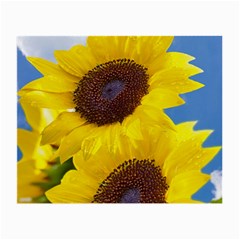 Sunflower Floral Yellow Blue Sky Flowers Photography Small Glasses Cloth (2-side) by yoursparklingshop