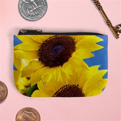 Sunflower Floral Yellow Blue Sky Flowers Photography Mini Coin Purses by yoursparklingshop