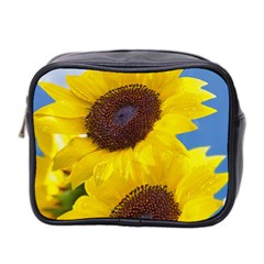 Sunflower Floral Yellow Blue Sky Flowers Photography Mini Toiletries Bag 2-side by yoursparklingshop