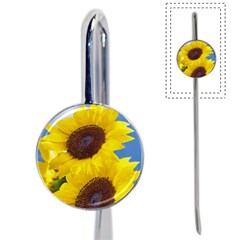 Sunflower Floral Yellow Blue Sky Flowers Photography Book Mark by yoursparklingshop