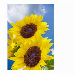 Sunflower Floral Yellow Blue Sky Flowers Photography Large Garden Flag (two Sides) by yoursparklingshop