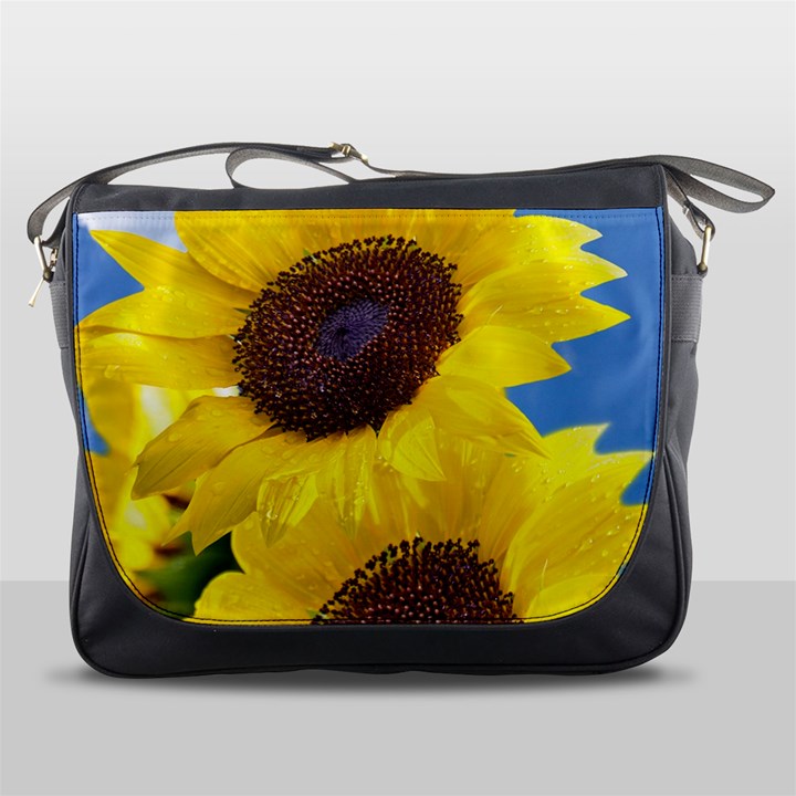 Sunflower Floral Yellow Blue Sky Flowers Photography Messenger Bags