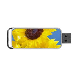 Sunflower Floral Yellow Blue Sky Flowers Photography Portable Usb Flash (one Side) by yoursparklingshop