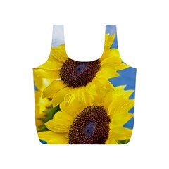 Sunflower Floral Yellow Blue Sky Flowers Photography Full Print Recycle Bags (s)  by yoursparklingshop