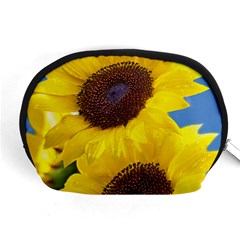 Sunflower Floral Yellow Blue Sky Flowers Photography Accessory Pouches (medium)  by yoursparklingshop