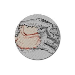 Hand Finger Drawing Fingernails Magnet 3  (round) by Simbadda