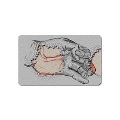 Hand Finger Drawing Fingernails Magnet (name Card) by Simbadda