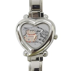 Hand Finger Drawing Fingernails Heart Italian Charm Watch by Simbadda