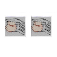 Hand Finger Drawing Fingernails Cufflinks (square) by Simbadda