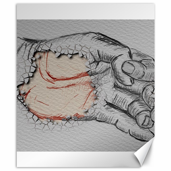 Hand Finger Drawing Fingernails Canvas 8  x 10 