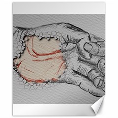 Hand Finger Drawing Fingernails Canvas 11  X 14   by Simbadda