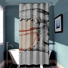 Hand Finger Drawing Fingernails Shower Curtain 36  X 72  (stall)  by Simbadda