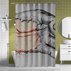 Hand Finger Drawing Fingernails Shower Curtain 48  X 72  (small)  by Simbadda