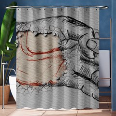 Hand Finger Drawing Fingernails Shower Curtain 60  X 72  (medium)  by Simbadda