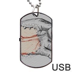 Hand Finger Drawing Fingernails Dog Tag Usb Flash (one Side) by Simbadda