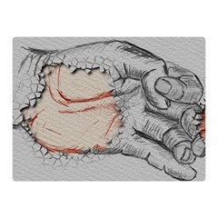 Hand Finger Drawing Fingernails Double Sided Flano Blanket (mini)  by Simbadda