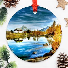 Dolomites Mountains Italy Alpin Ornament (round) by Simbadda