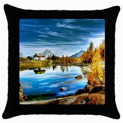 Dolomites Mountains Italy Alpin Throw Pillow Case (black) by Simbadda