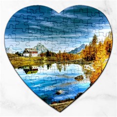 Dolomites Mountains Italy Alpin Jigsaw Puzzle (heart) by Simbadda