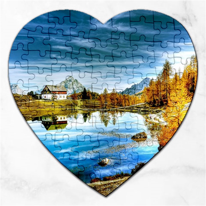 Dolomites Mountains Italy Alpin Jigsaw Puzzle (Heart)