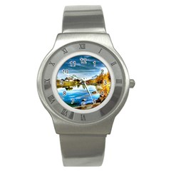 Dolomites Mountains Italy Alpin Stainless Steel Watch by Simbadda