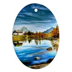 Dolomites Mountains Italy Alpin Oval Ornament (two Sides) by Simbadda