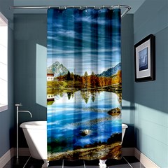 Dolomites Mountains Italy Alpin Shower Curtain 36  X 72  (stall)  by Simbadda