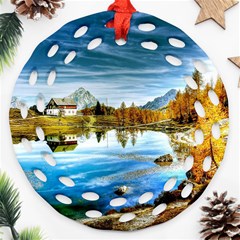 Dolomites Mountains Italy Alpin Round Filigree Ornament (two Sides) by Simbadda