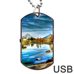 Dolomites Mountains Italy Alpin Dog Tag Usb Flash (one Side) by Simbadda