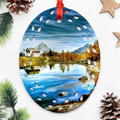 Dolomites Mountains Italy Alpin Ornament (oval Filigree) by Simbadda