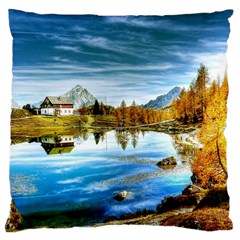 Dolomites Mountains Italy Alpin Large Cushion Case (one Side) by Simbadda