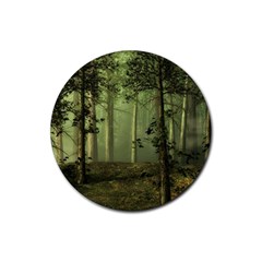 Forest Tree Landscape Rubber Coaster (round)  by Simbadda