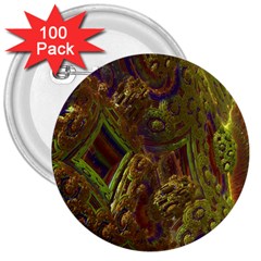 Fractal Virtual Abstract 3  Buttons (100 Pack)  by Simbadda