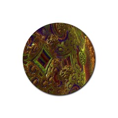 Fractal Virtual Abstract Rubber Coaster (round)  by Simbadda