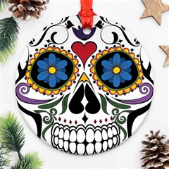 Cranium Sugar Skull Ornament (round) by StarvingArtisan