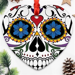 Cranium Sugar Skull Ornament (heart) by StarvingArtisan