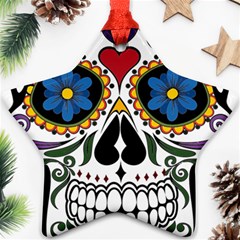 Cranium Sugar Skull Ornament (star) by StarvingArtisan