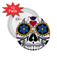 Cranium Sugar Skull 2 25  Buttons (10 Pack)  by StarvingArtisan