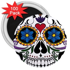 Cranium Sugar Skull 3  Magnets (100 Pack) by StarvingArtisan